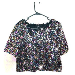 Multi colored sequence crop top!
